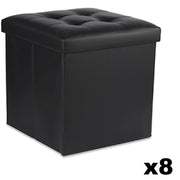 Valora POUF PIEGHEVOLE L Contenitore Nero Ecopelle x8