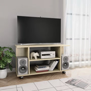 Mobile TV con Ruote Rovere Sonoma 80x40x45 cm Legno Multistrato 800192