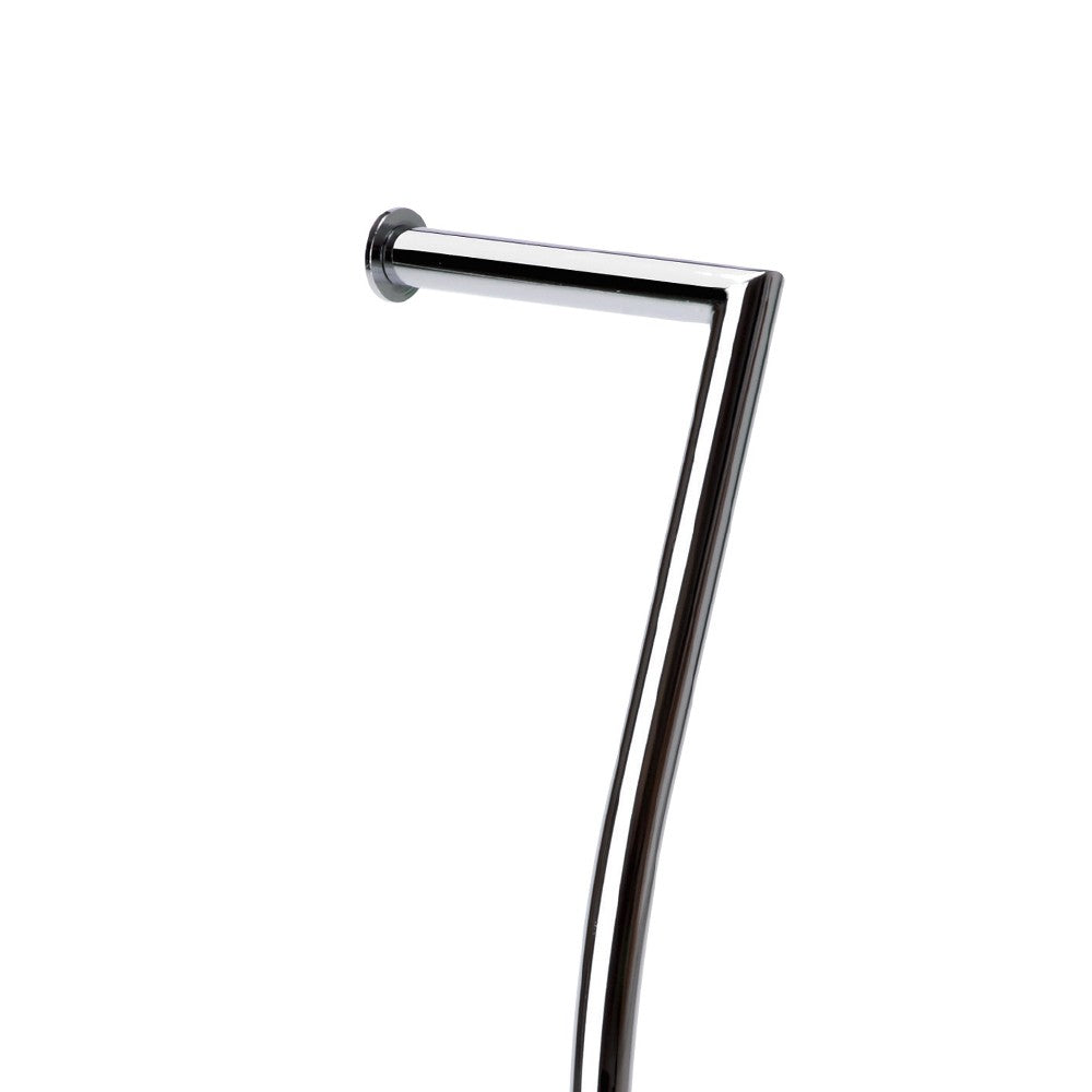 Piantana wc in metallo cromato con base in vetro nera