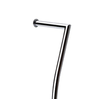 Piantana wc in metallo cromato con base in vetro nera