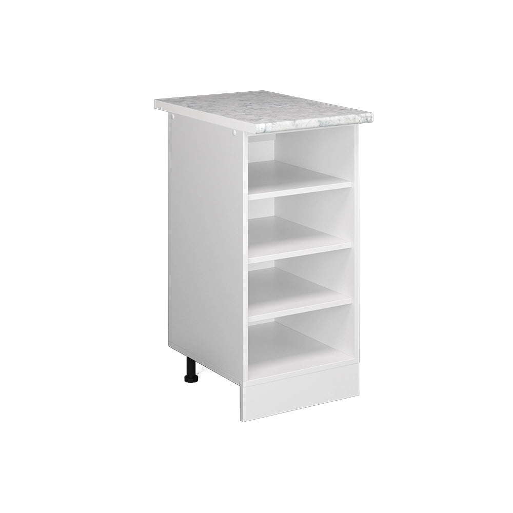 Scaffale da cucina R-Line Bianco/Bianco 40 cm, PL Marmo Vicco