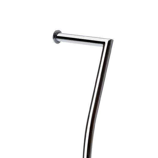 Piantana wc in metallo cromato con base in vetro bianca