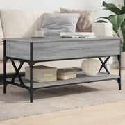 Tavolino Salotto-Tavolino da soggiorno-Tavolo Grigio Sonoma 100x50x50 cm Multistrato Metallo