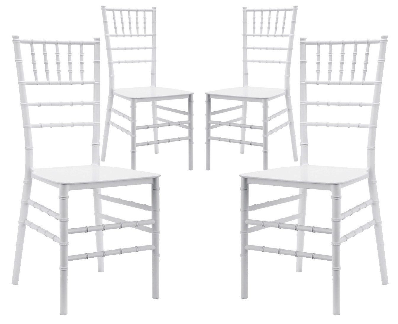 Set 4 Sedie 90,5x40x5x40 cm in Polipropilene Bianco