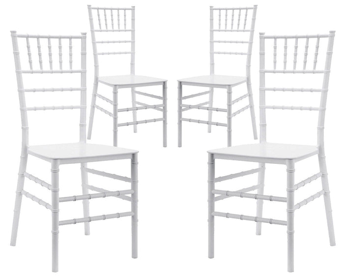Set 4 Sedie 90,5x40x5x40 cm in Polipropilene Bianco