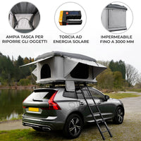 Tenda da tetto per auto – Grigio rigida Shell Pop Up cuccetta campeggio 3 persone