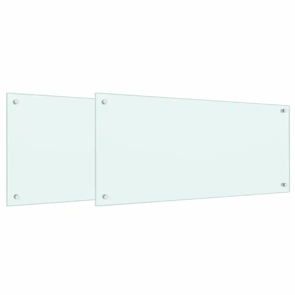 Schienale da cucina 2 pcs Bianco 90 x 40 cm vetro temperato 3415419