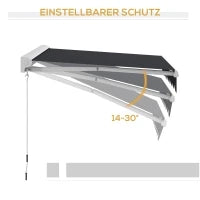 Tenda Parasole con Estensione Elettrica o Manuale, Telecomando Incluso, Telaio in Alluminio, 2.5 x 2 m, Grigio