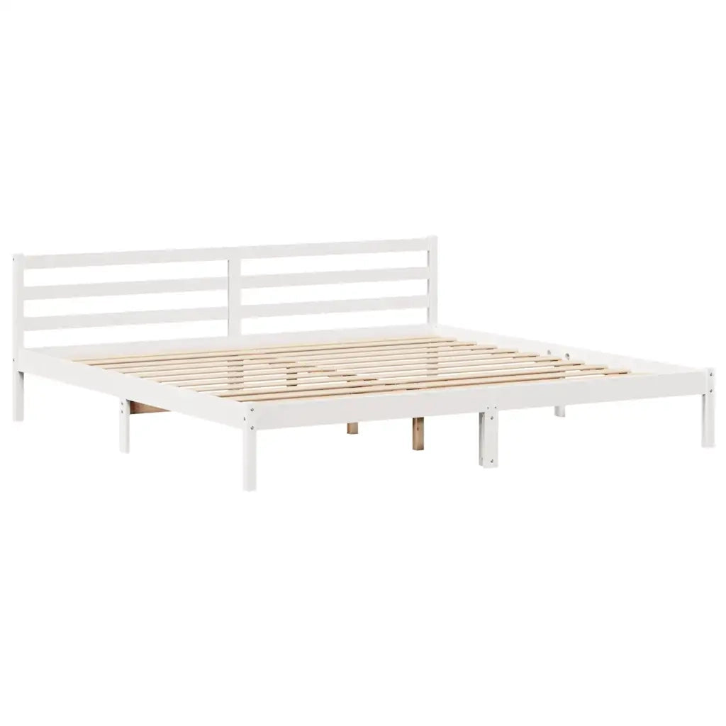 Giroletto senza Materasso Bianco 200x200 cm Legno Massello Pino 3301549