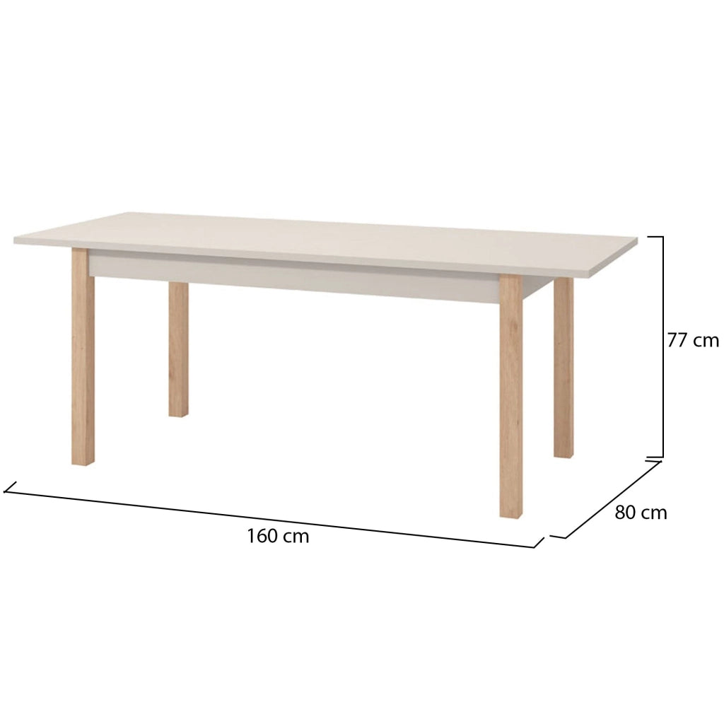 Bulzi, Tavolo Allungabile 8 Posti, 160x80x77h cm Beige