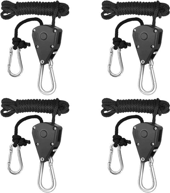 Ratello per piante con ganci - 4 pezzi di ratello per lampade da esterni - ratello per lampada da crescita regolabile con lusso di sospensione