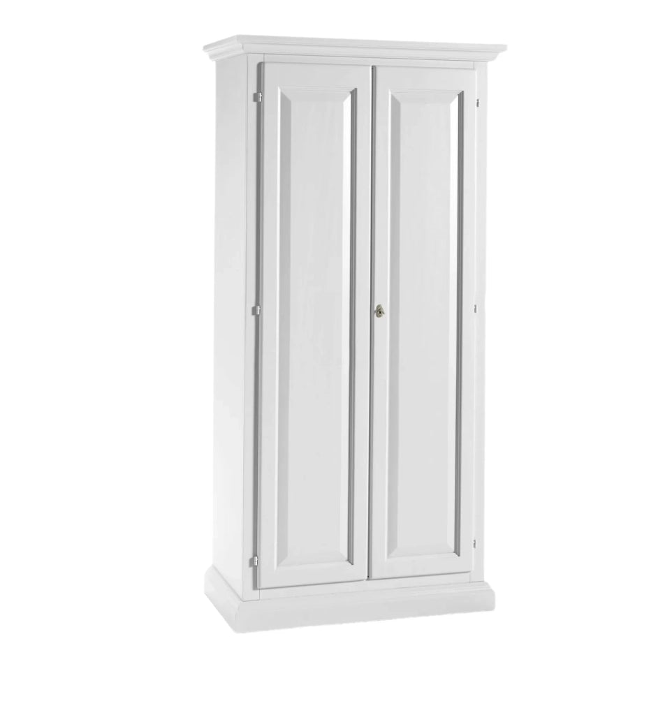Armadietto dispensa legno bianco 2 porte 3 ripiani 90x45x180 - Mobili 2G