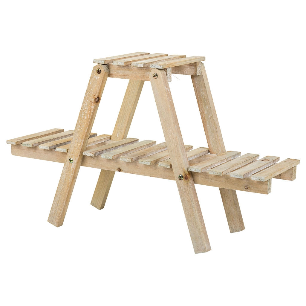 Scaffale con 2 ripiani in legno marrone 64x19,5x38h