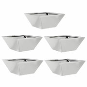 Fioriere | Cassetta per fiori | Vaso da giardino 5 pz Argento 35 x 35 x 15 cm Acciaio zincato