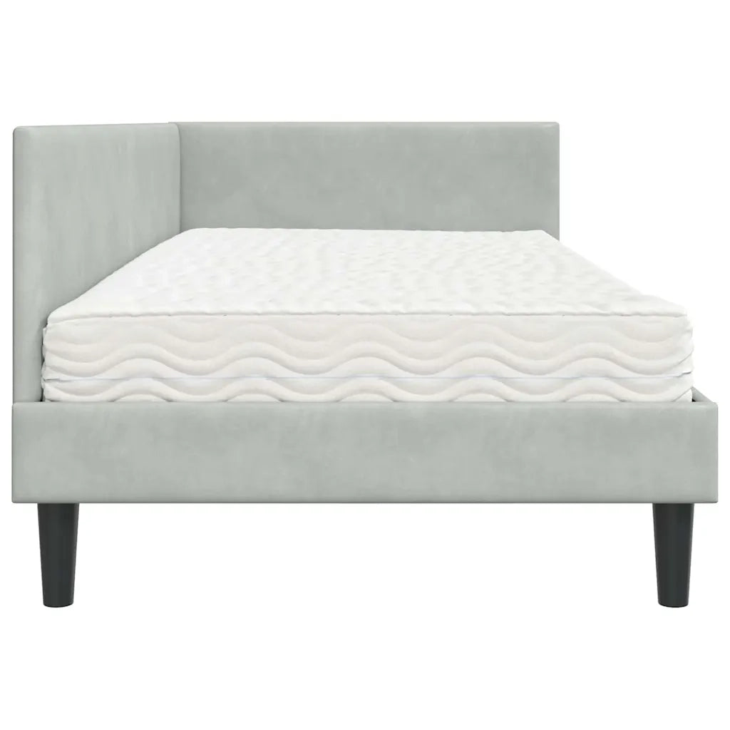 Struttura Letto Angolare con Materasso 2 pz-Giroletto con materasso Grigio chiaro 817382