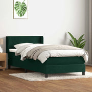 Giroletto a Molle con Materasso Verde Scuro 80x220 cm Velluto 3317970