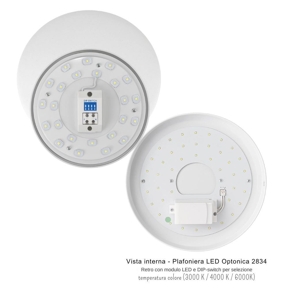 Plafoniera led optonica 2834 cct regolabile design moderno