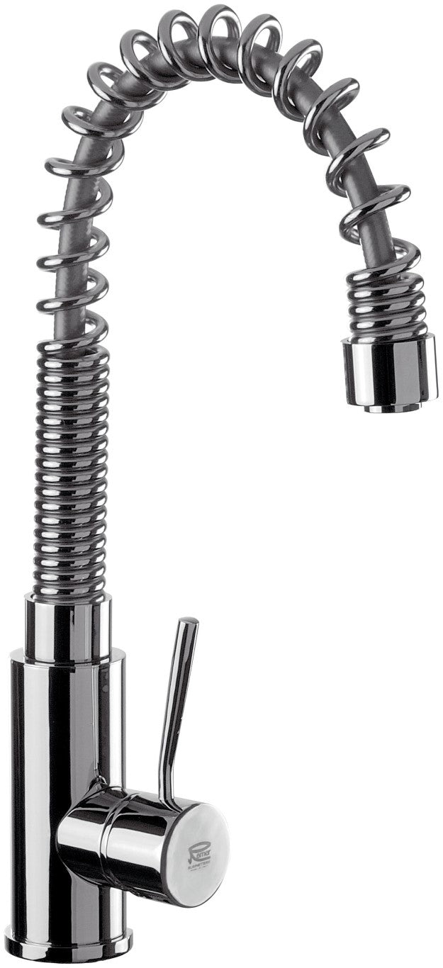 Rubinetto laterale per lavello con bocca girevole a molla serie minimal