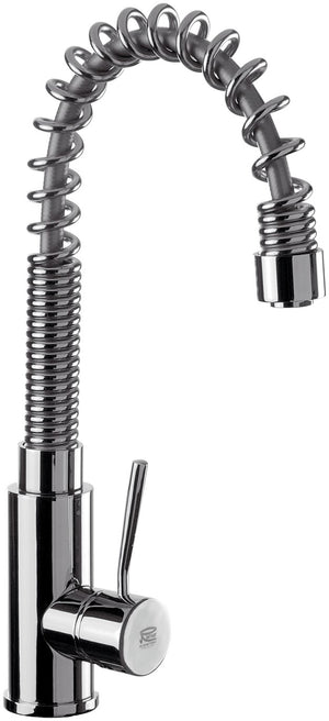 Rubinetto laterale per lavello con bocca girevole a molla serie minimal