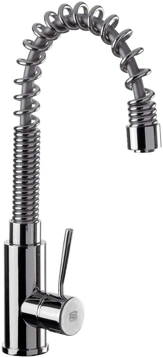 Rubinetto laterale per lavello con bocca girevole a molla serie minimal