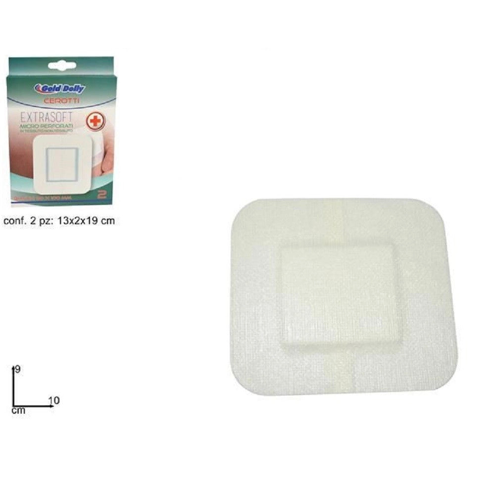 Trade Shop - Confezione 2pz Cerotti Garzati Maxi Adesivi Con Garza Sterile Medicazione 9x10cm -