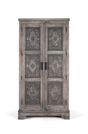 Armadio in legno massello di mango con ampio spazio