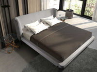 Tavolo angolare rotondo in vetro temperato e noce