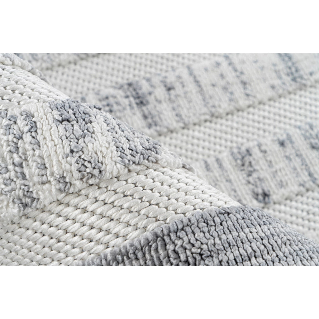 Tappeto moderno Sarai 100 in ciniglia grigio e panna