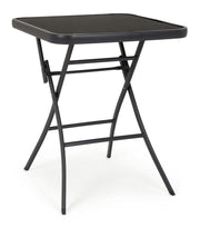 Tavolo esterno: Acciaio trattato, piano vetro temperato - 60x60x70h, antracite