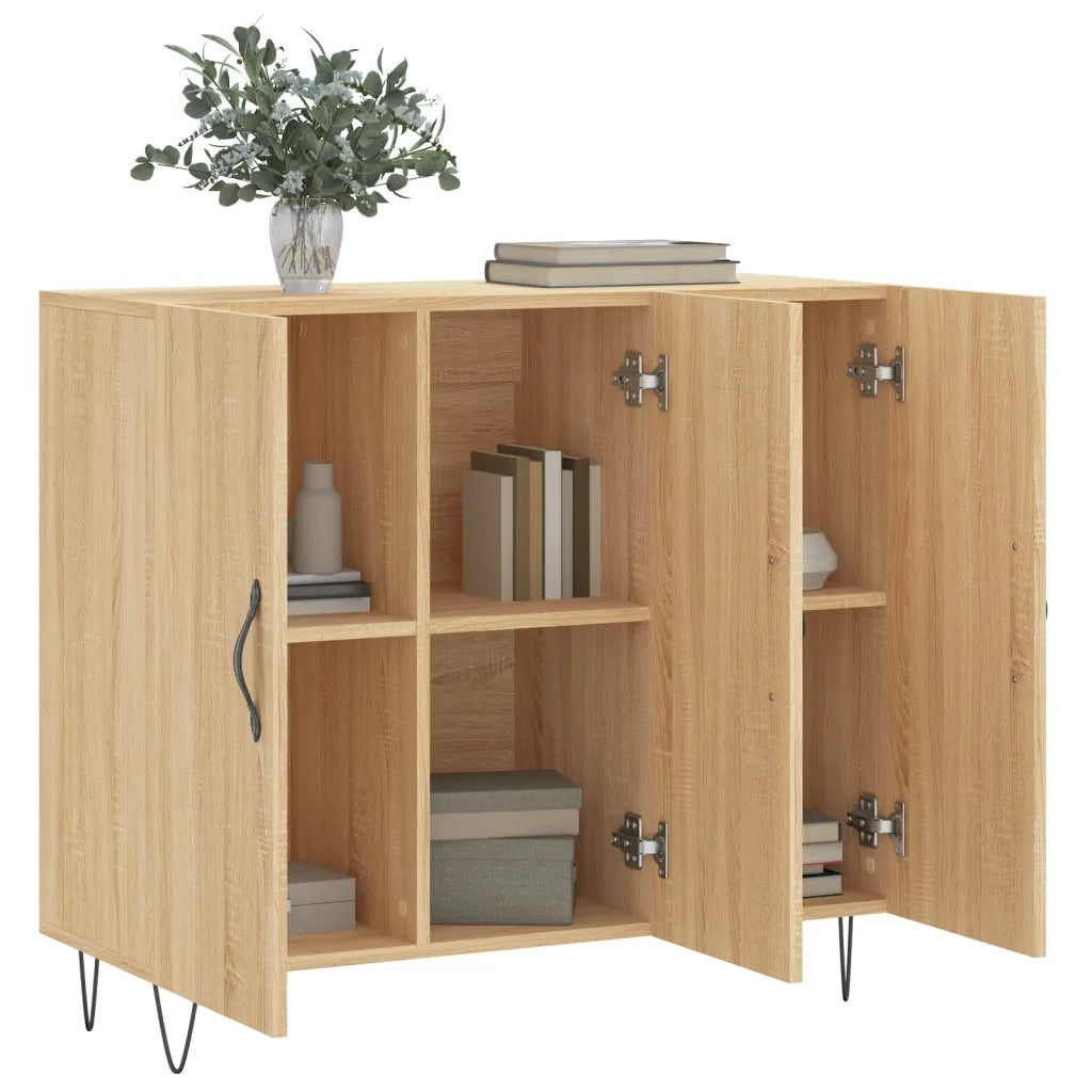 Credenza Rovere Sonoma 90x34x80 cm in Legno Multistrato
