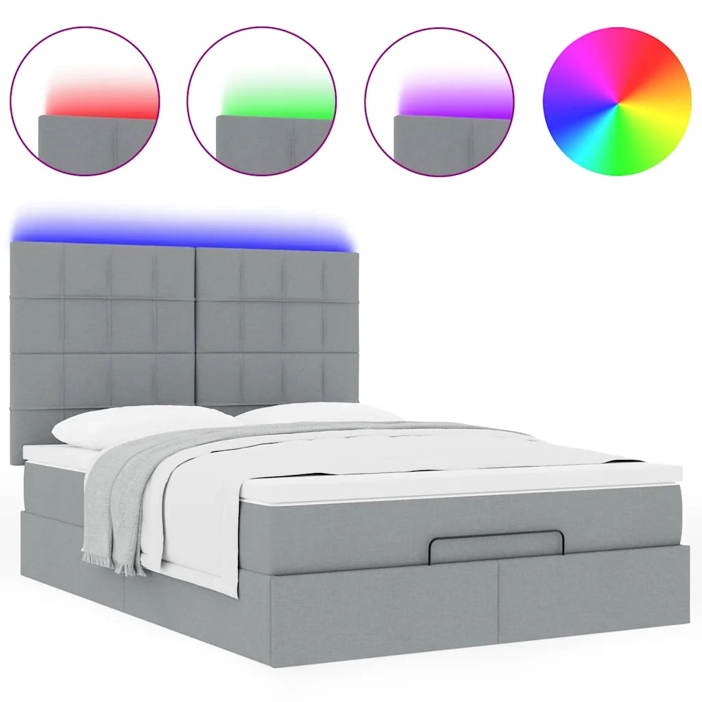 Struttura Letto Pouf con Materasso 140x190 cm in Tessuto 3314003