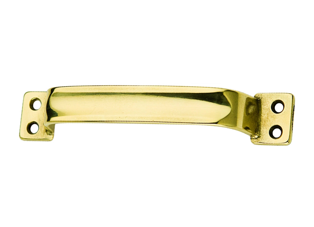 MANIGLIETTA PER MOBILI SCANELLATA  OTTONE LUCIDO mm. 140 25.00 pz