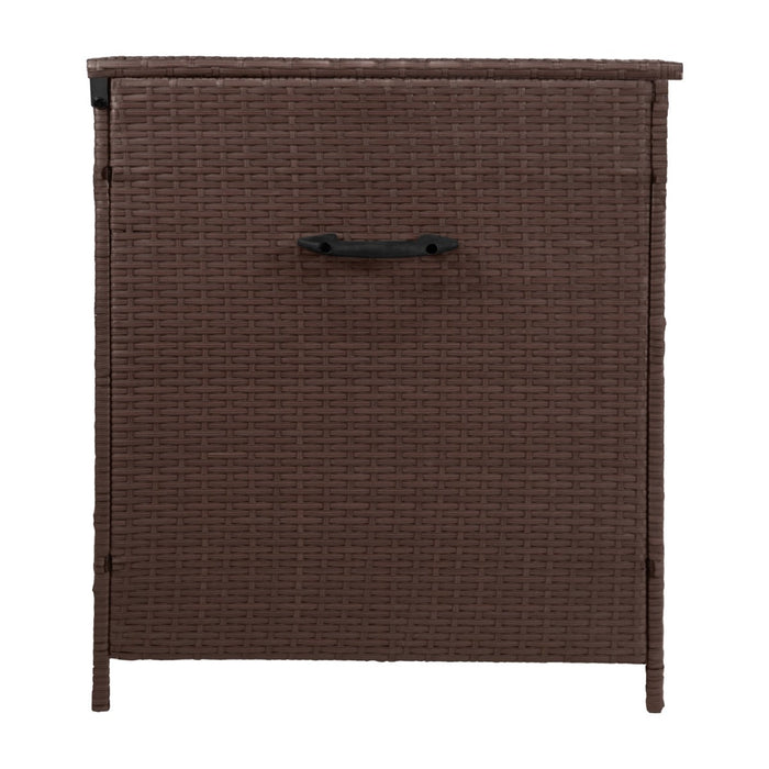 Rattan Box da giardino Marrone Grande 138cm Cassapanca per cuscini 582L