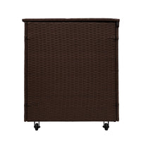 Set d'angolo in rattan e box da giardino Marrone Grande Cuscino Cassapanca 582L Outdoor