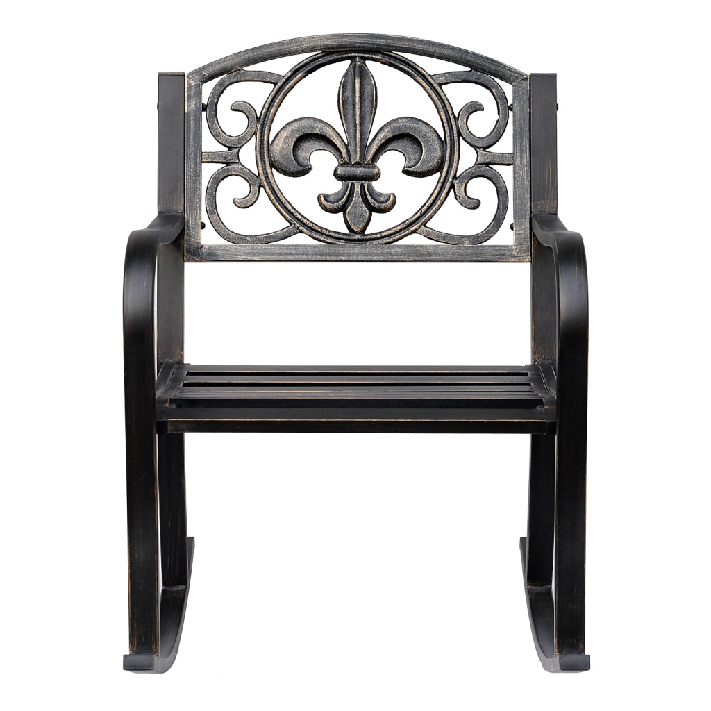 Poltrona dondolo da giardino in metallo ¨C zephmum ¨C bronzo 60x73x85 cm