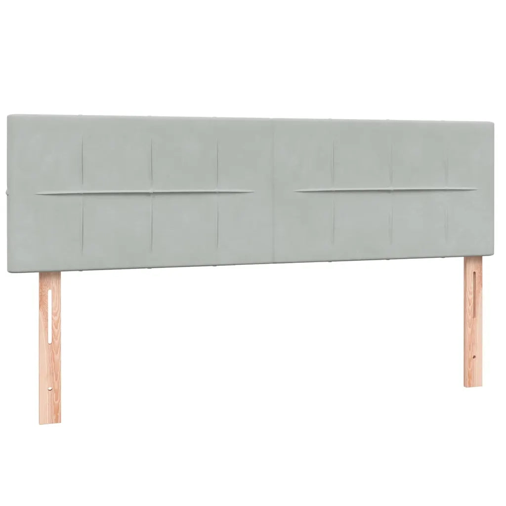 Giroletto a Molle con Materasso Grigio Chiaro 160x210cm Velluto 3317529