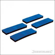 Protettori cinghie da carico 4 p.zi con cuscinetto imbottito e supporto in plastica silverline