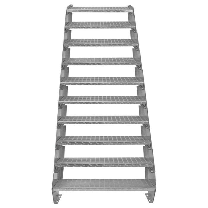 Scala metallica a 10 elementi ad altezza regolabile in acciaio zincato 90 cm / 900 mm