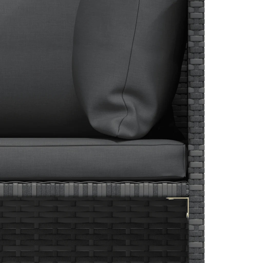 Set Divani da Giardino 4 pz con Cuscini in Polyrattan Grigio cod mxl 70673