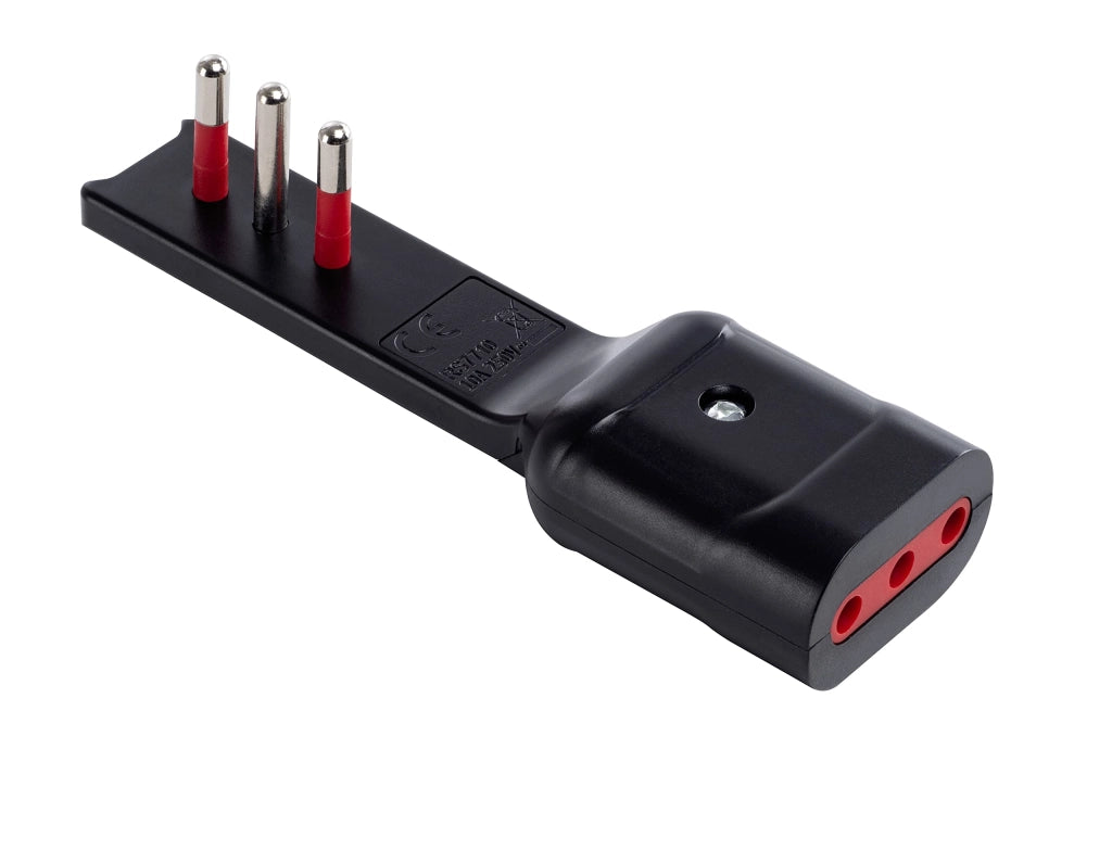 Adattatore Ultra Piatto 10AH 2P+T Presa 10 Ah Colore Nero Rosi