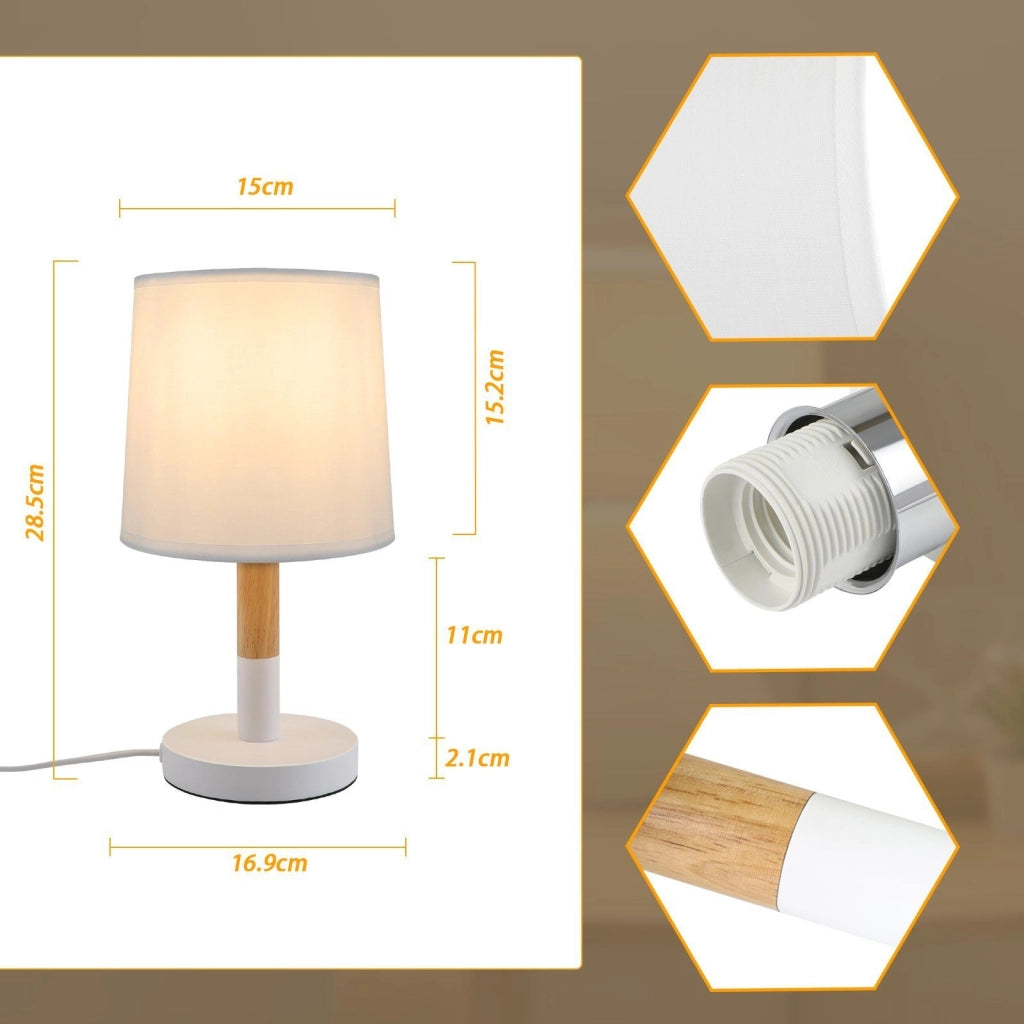 ZMH Lampada da tavolo LED E27 per camera da letto comodino