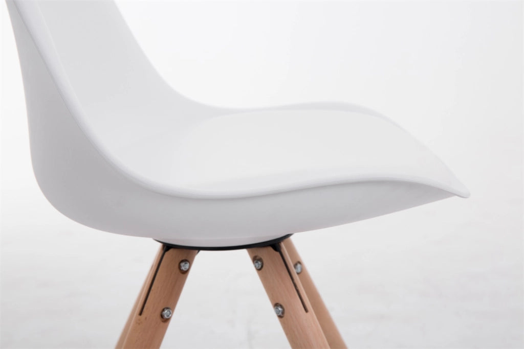 Sedia Toulouse in similpelle gambe tonde bianco,natura