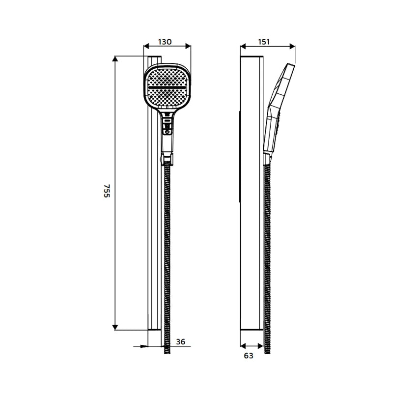 Saliscendi bianco a 3 getti con pulsanti integrati - serie Mercurio