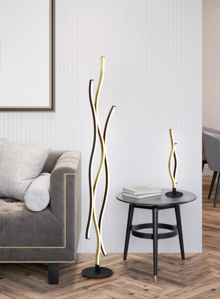 Lampada da tavolo Blaze oro/nera LED dimmer Trio 541210208