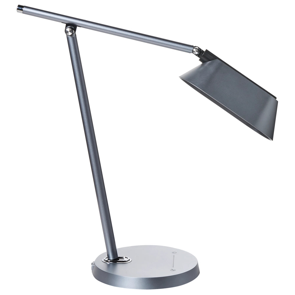 Lampada da tavolo LED per ufficio domestico con braccio regolabile e orientabile dimmer continuo e timer colore grigio