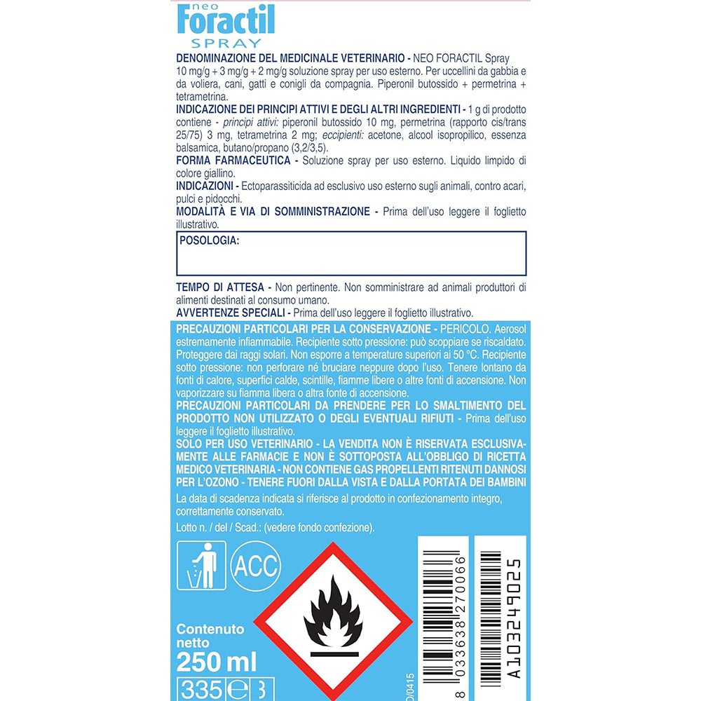 Formevet Neoforactil Antiparassitario per Roditori 250 ml