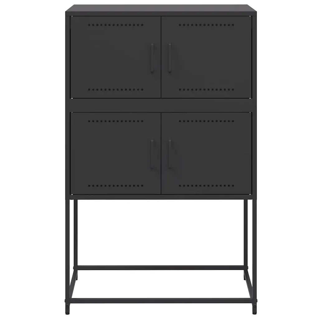 Credenza-Buffet-Armadio da cucina Nera 68,5x38,5x107 cm in Acciaio 634873