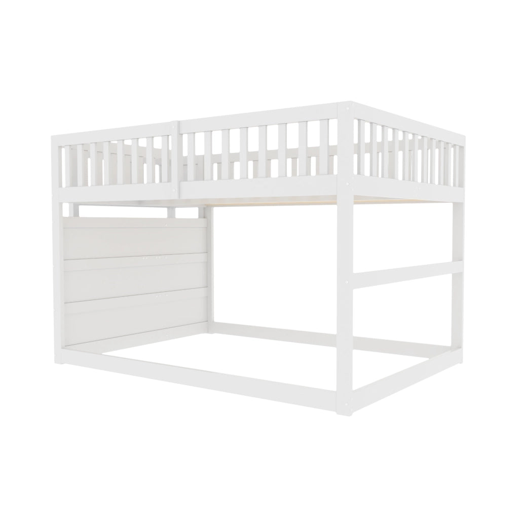 Letto a castello basso 140x200 cm con scala e 4 cassetti
