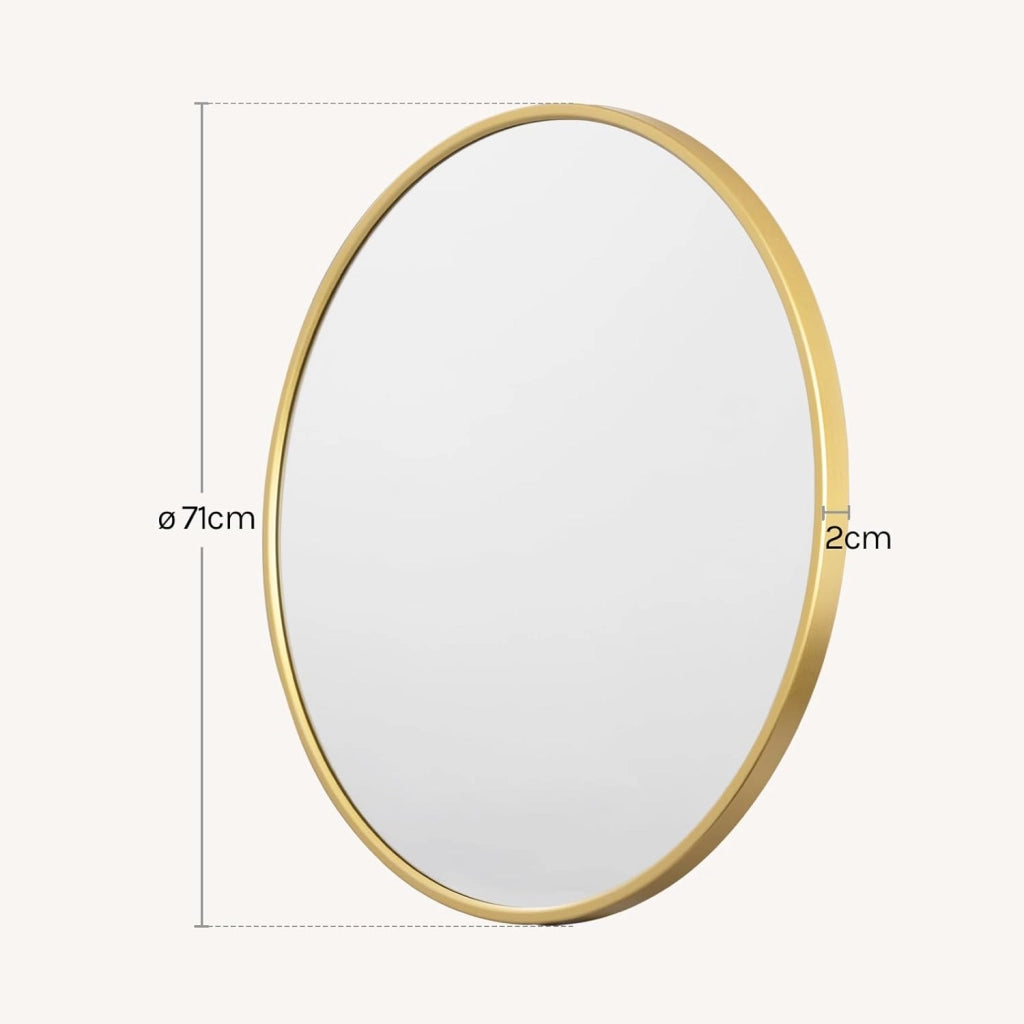 Specchio da Parete, Specchio Trucco,Cornice in Metallo Antiruggine, Decorativo per Bagno con Immagine Nitida, Ideale per Trucco e Arredamento Moderno, Specchio Bagno, Rotondo Nero 71cm