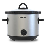 Pentola slow cooker elettrica 3L 170W con recipiente in ceramica e 3 programmi, per cottura lenta 3-4 persone - Sogo
